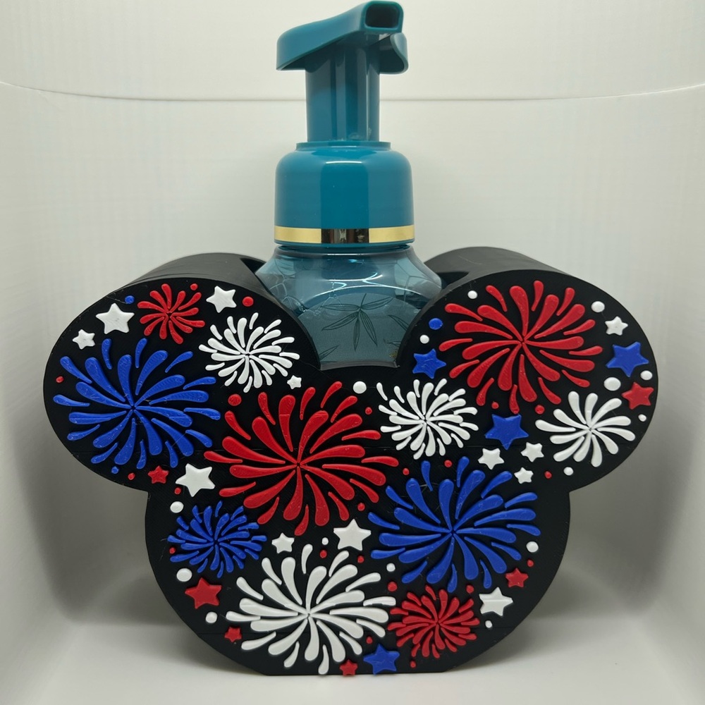 Custom Design - Fireworks Mickey Mouse ear shape bath and body works soap holder
